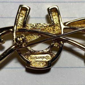 Burberry's Horseshoe Gold-tone Pin Brooch